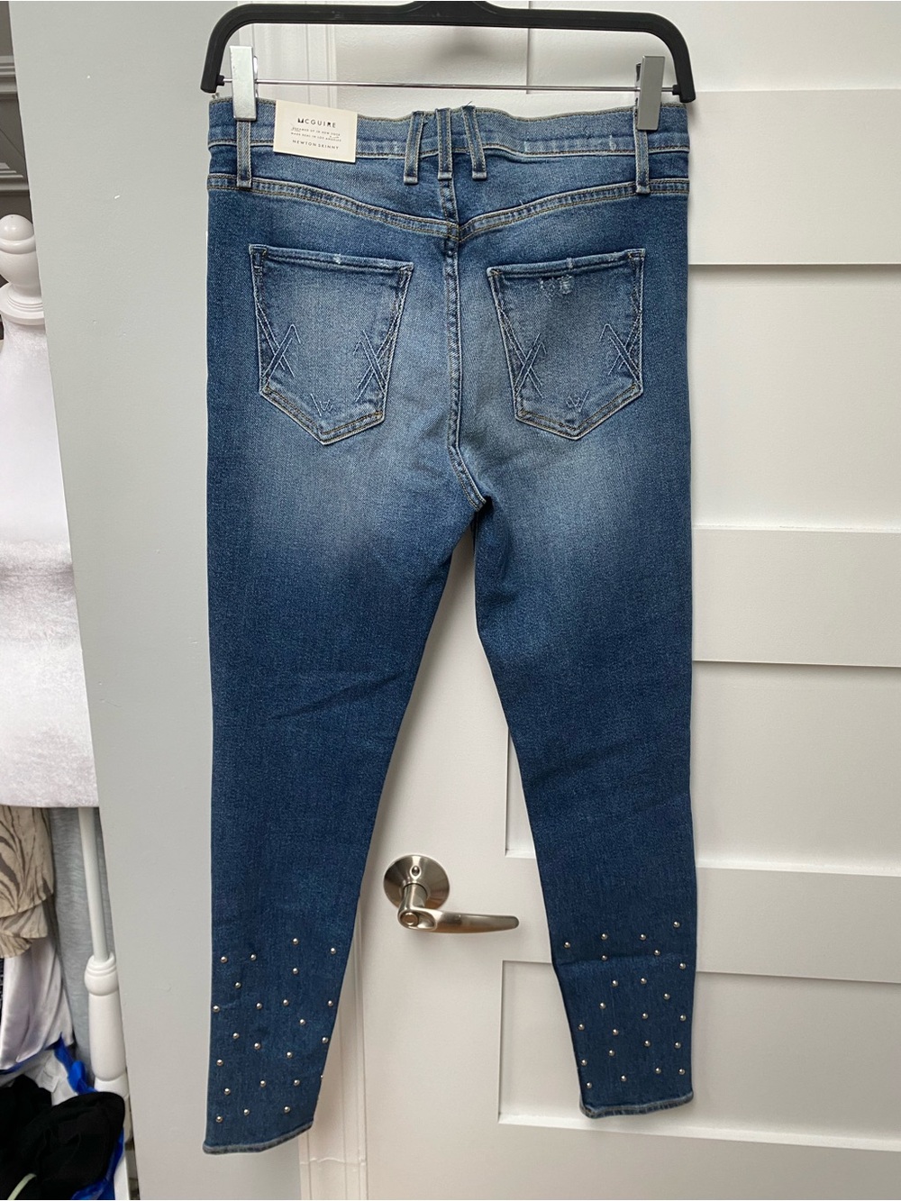 Anthropologie Hey There Stud Blue McGuire Newton High-Rise Skinny Jeans size 28 - Picture 7 of 11
